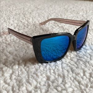 Blue reflective sunglasses